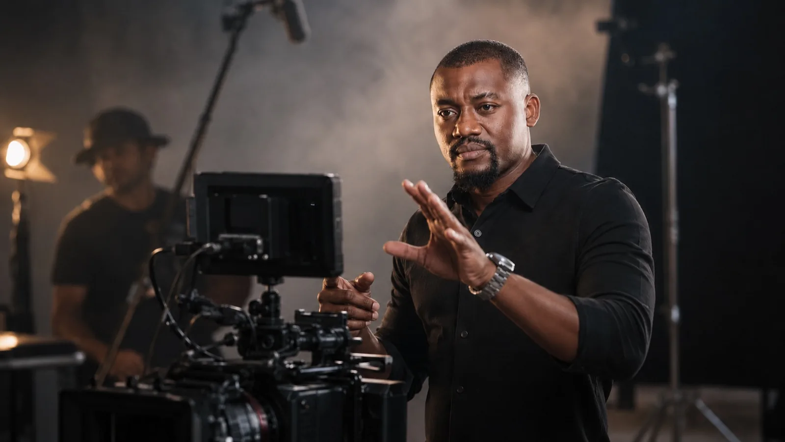 Smith em set de filmagem com a equipa PANDARTE